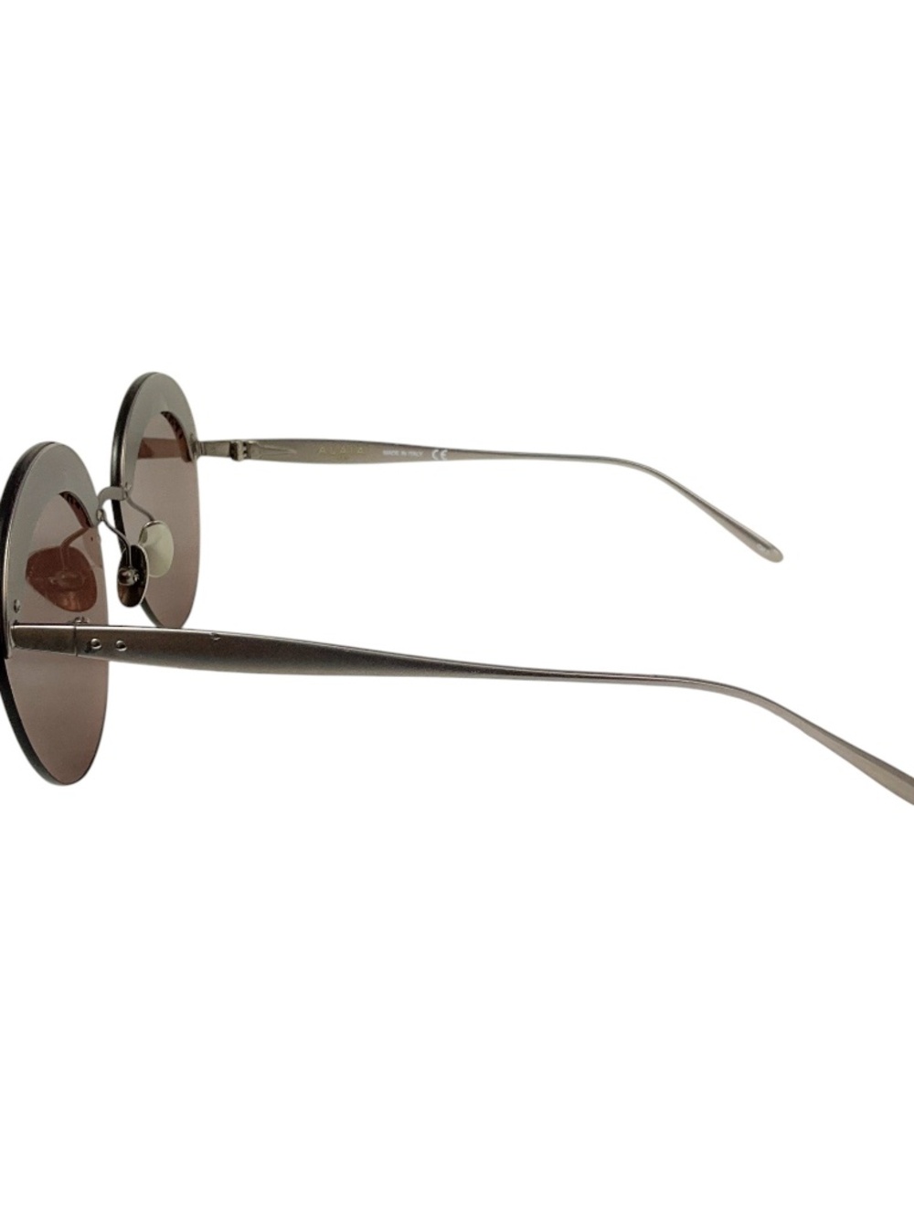 ALAIA BROWN / RUTHENIUM RIMLESS ROUND SUNGLASSES - Picture 3 of 9